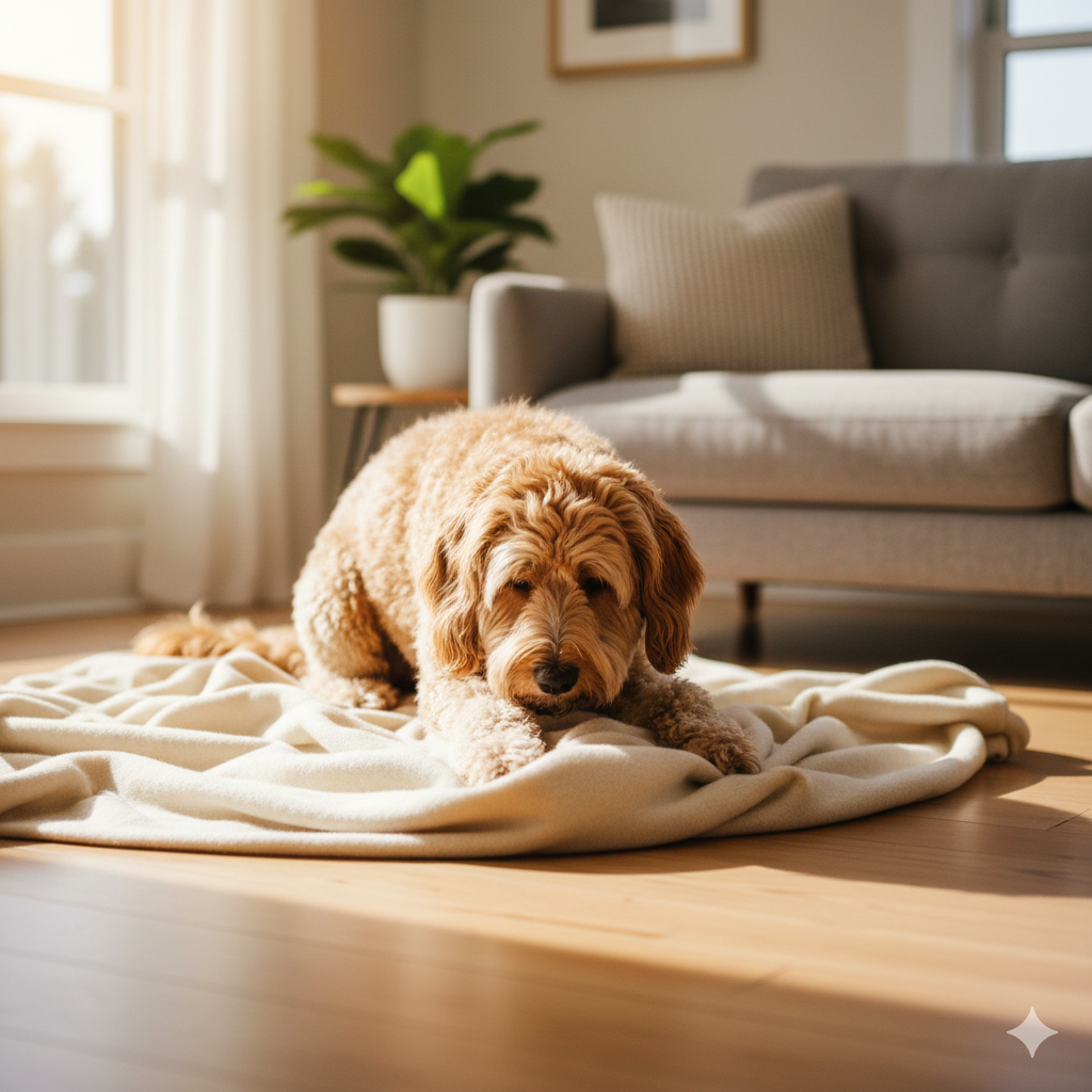 why do dogs scratch at their beds