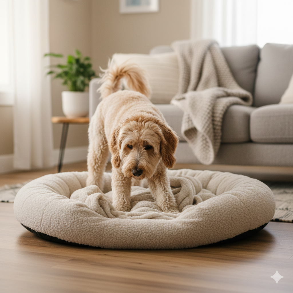 why do dogs scratch the bed