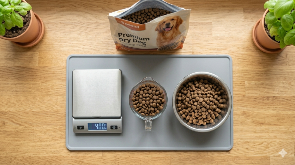 how many pounds in a cup of dog food