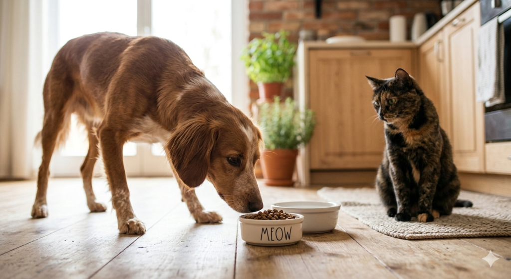 can dogs eat cat food