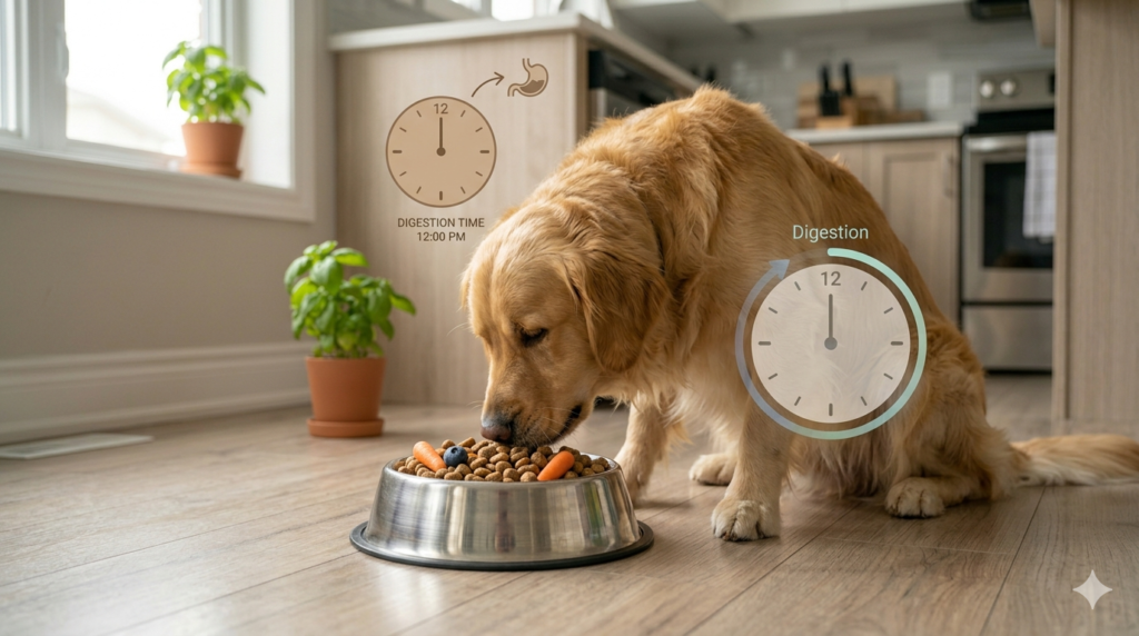 how long does it take a dog to.digest food